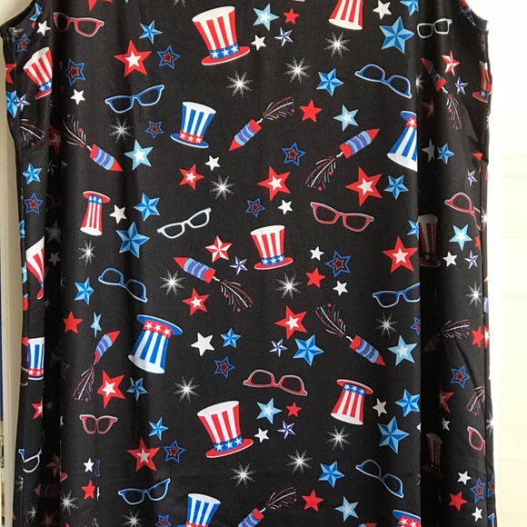Midi Swing Dress 4th of July Patriotic Red White and Blue Fireworks Size Medium - Picture 3 of 16